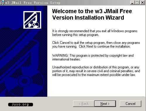 Jmail安裝界面一