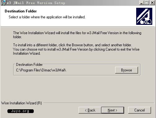 Jmail安裝界面三